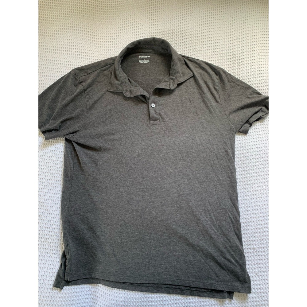 Bonobos Shirt Mens Large Gray Polo Slim Fit Cotton Stretch Golf